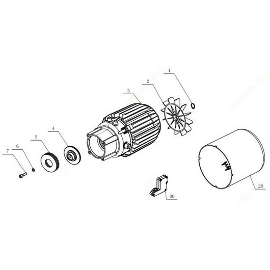 Электродвигатель и крыльчатка Champion HP3200
